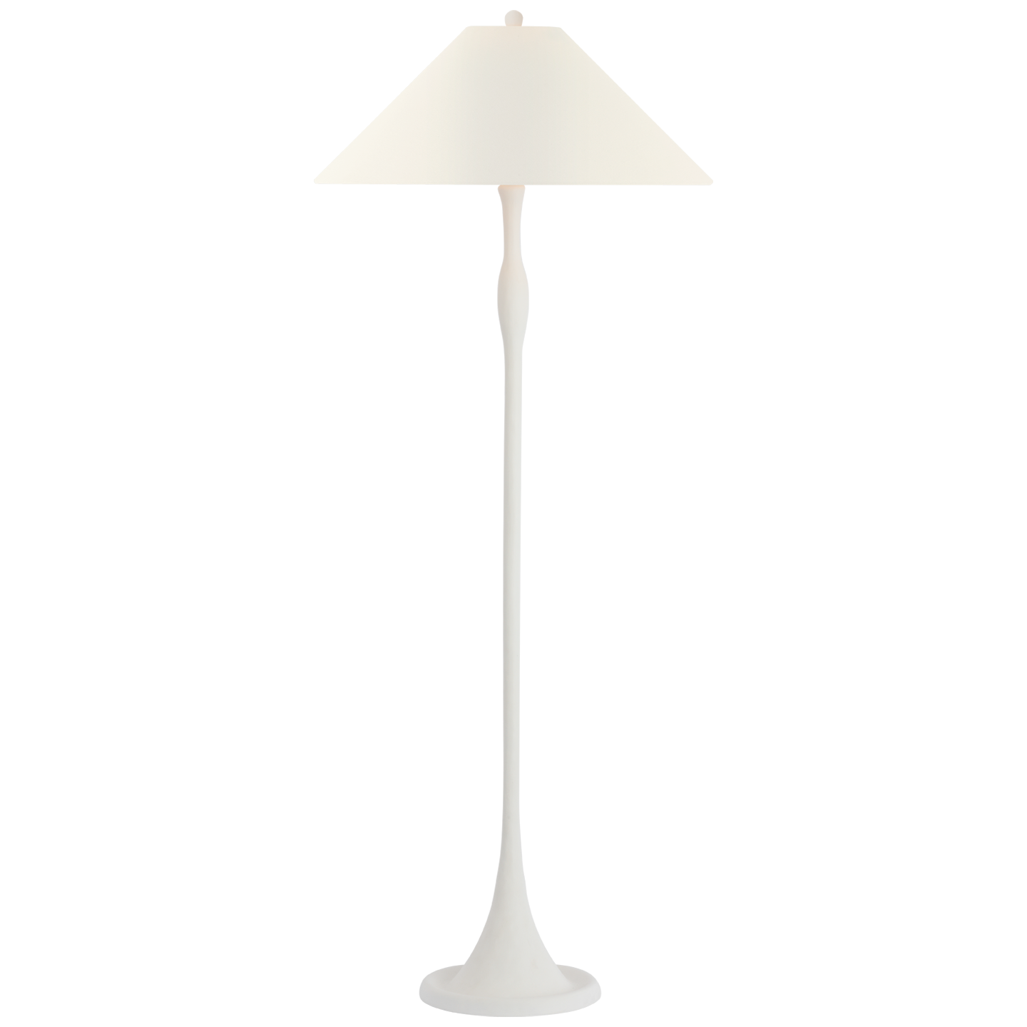 Romero Medium Floor Lamp | Plaster White | 21" Linen Flare Shade