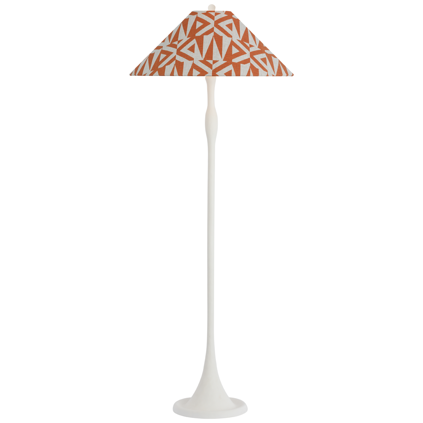 Romero Medium Floor Lamp | Plaster White | Schumacher 21" Brick Amero Flare Shade