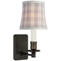 Tara 12" Sconce | Bronze | Schumacher Lilac Elton Check Soft Empire Shade