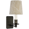 Tara 12" Sconce | Bronze | Schumacher Taupe Abstract Leaf Empire Shade
