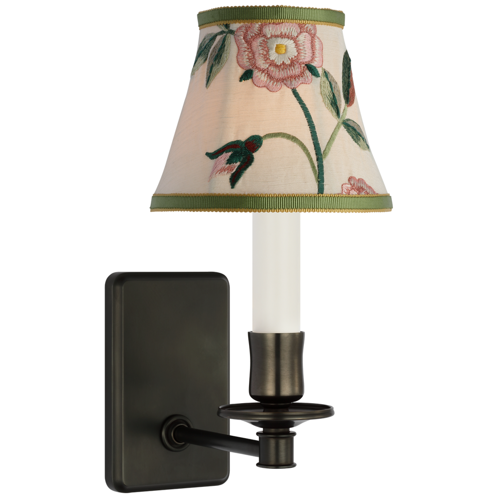 Tara 11" Sconce | Bronze | Schumacher Royal Silk Bell Empire Shade