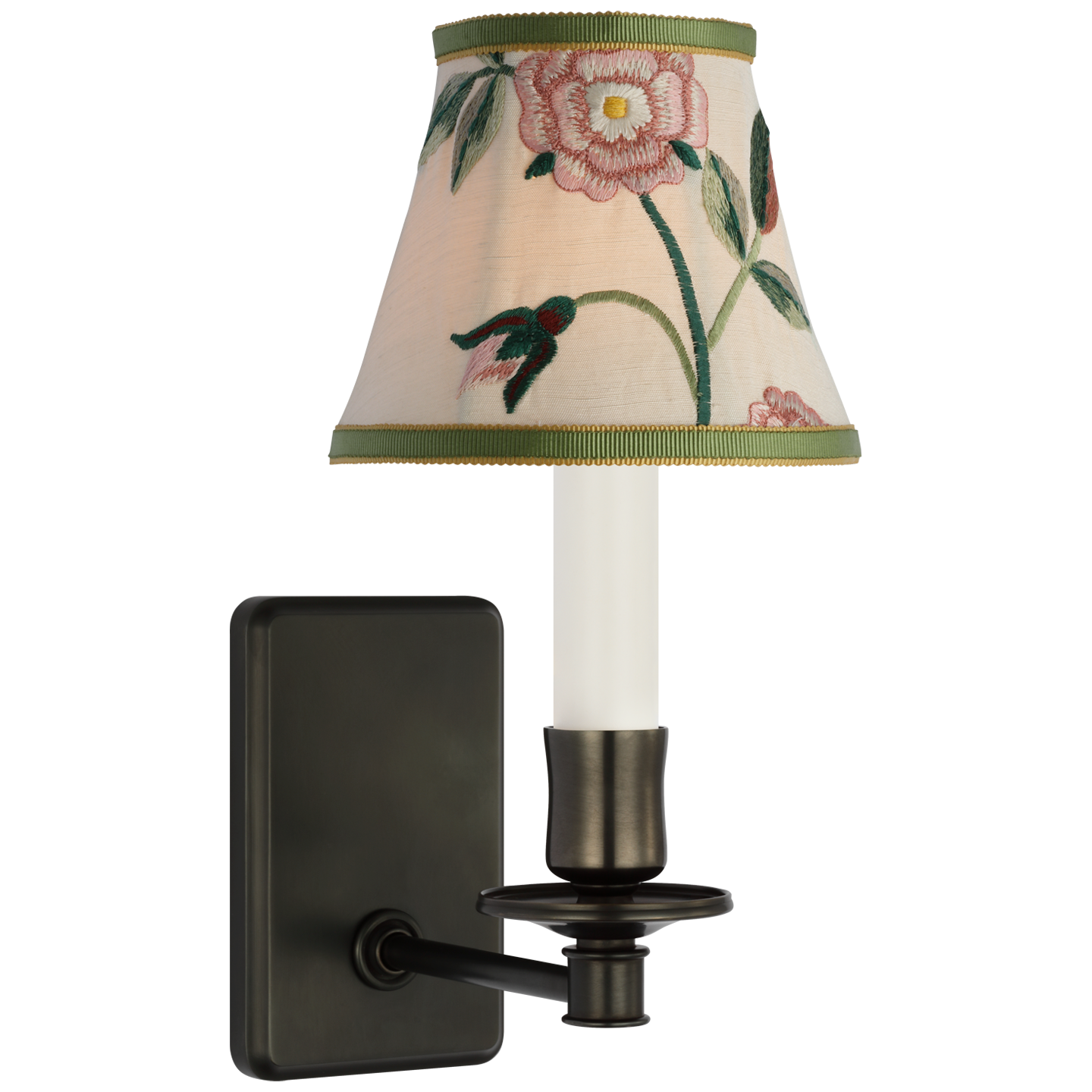 Tara 11" Sconce | Bronze | Schumacher Royal Silk Bell Empire Shade