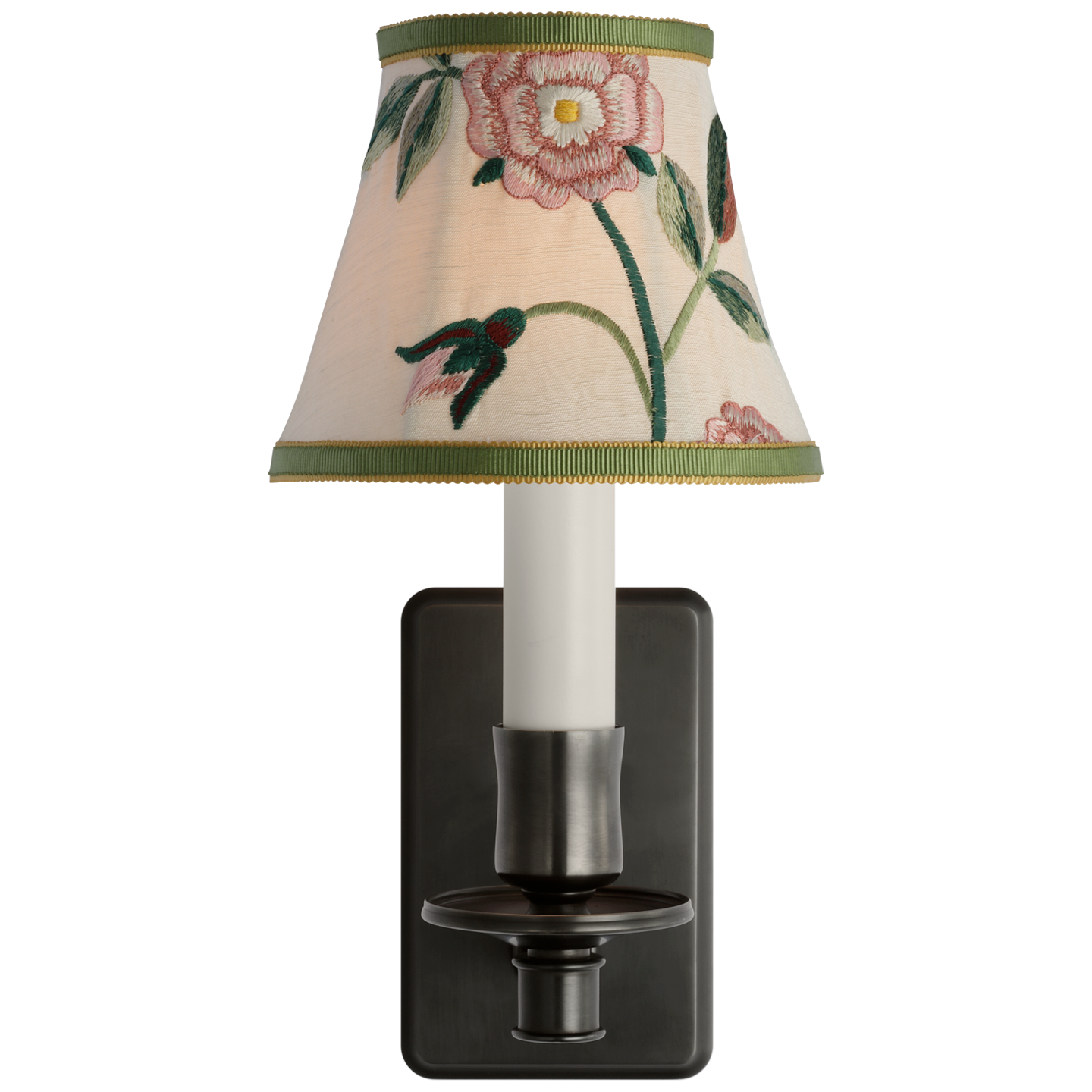 Tara 11" Sconce | Bronze | Schumacher Royal Silk Bell Empire Shade
