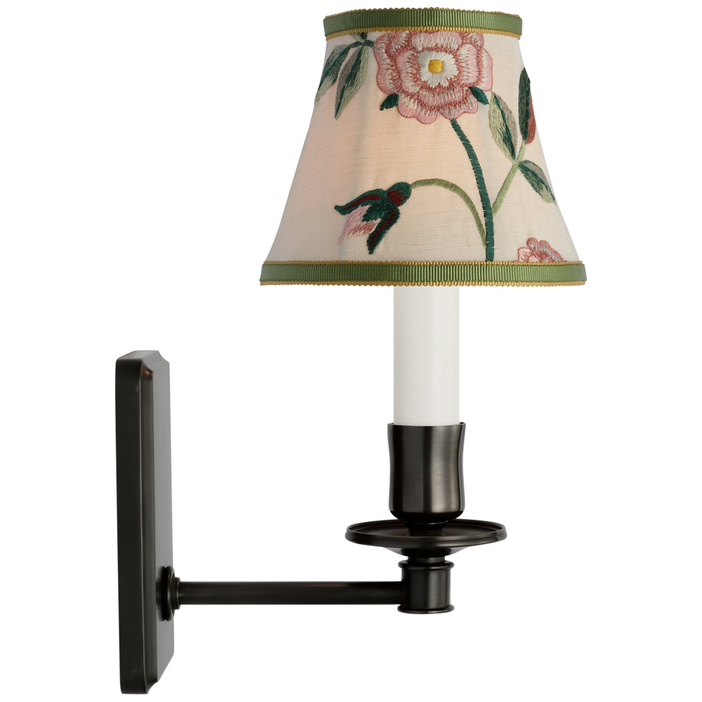 Tara 11" Sconce | Bronze | Schumacher Royal Silk Bell Empire Shade