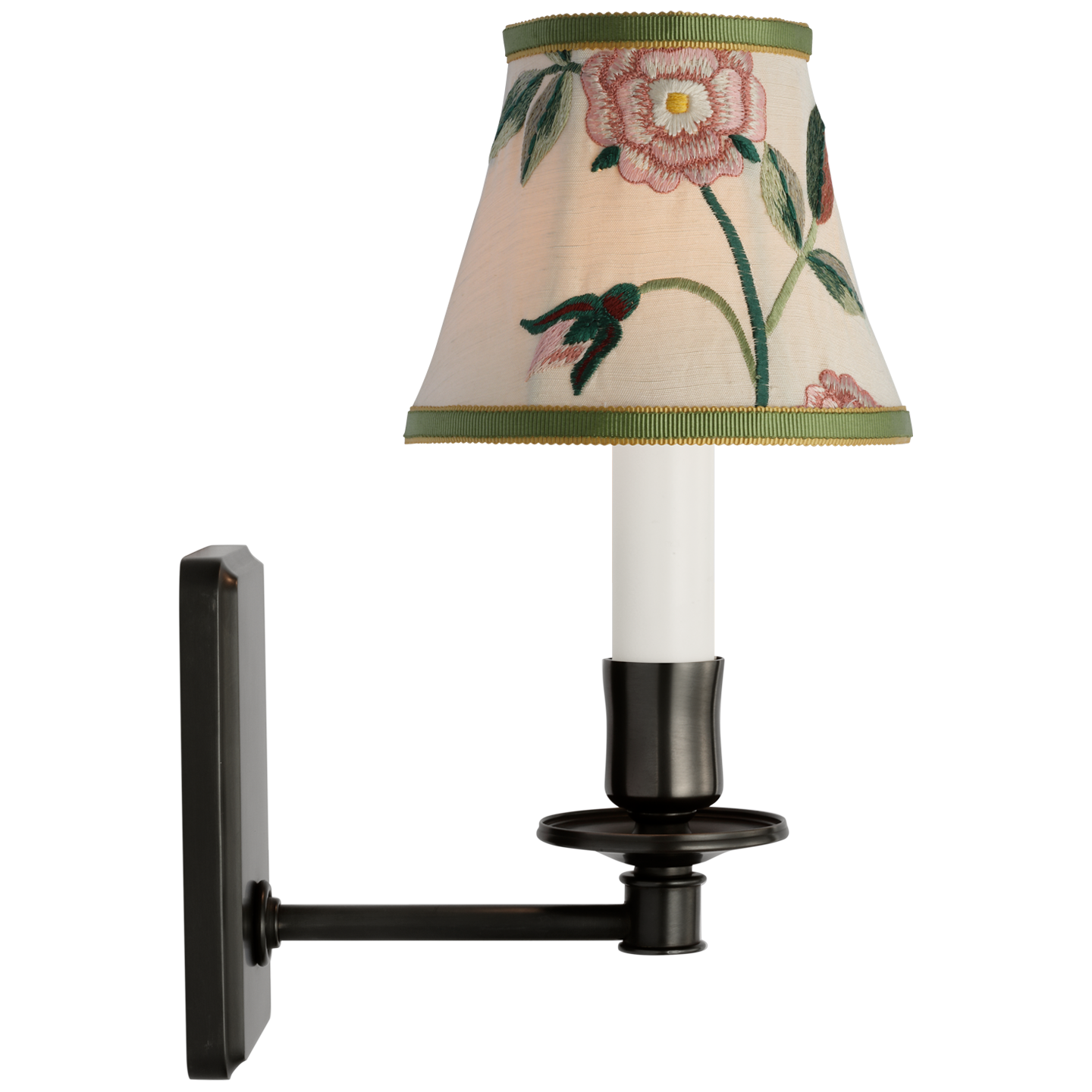 Tara 11" Sconce | Bronze | Schumacher Royal Silk Bell Empire Shade