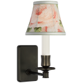 Tara 11" Sconce | Bronze | Schumacher Blush Salisbury Chintz Bell Empire Shade
