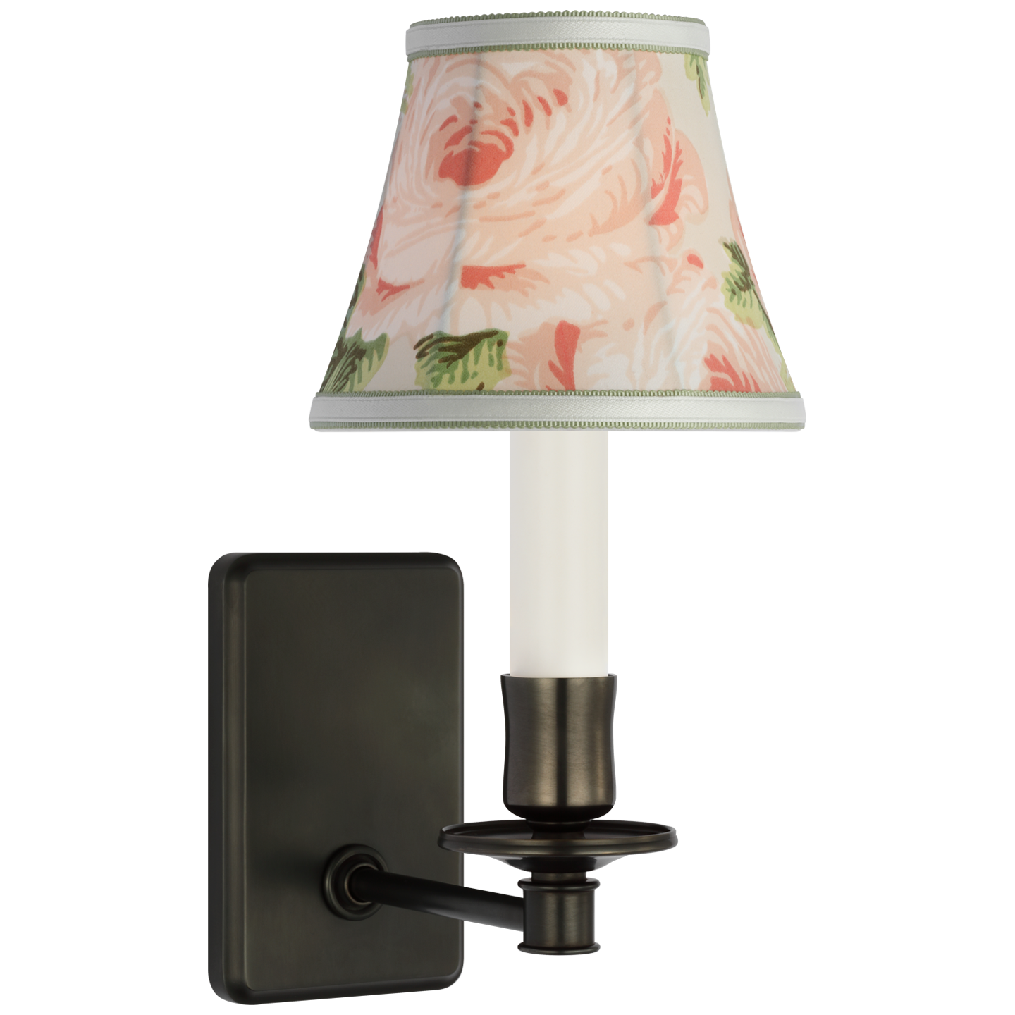 Tara 11" Sconce | Bronze | Schumacher Blush Salisbury Chintz Bell Empire Shade