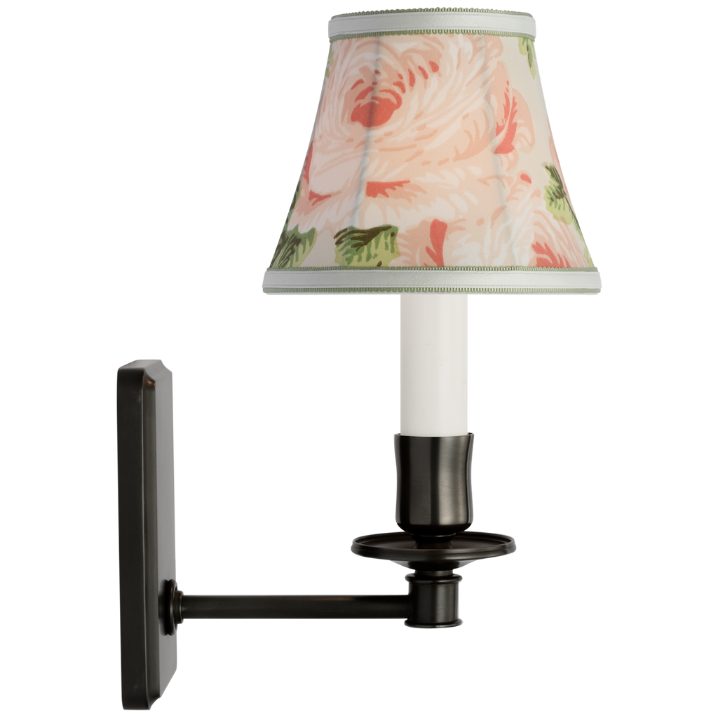 Tara 11" Sconce | Bronze | Schumacher Blush Salisbury Chintz Bell Empire Shade