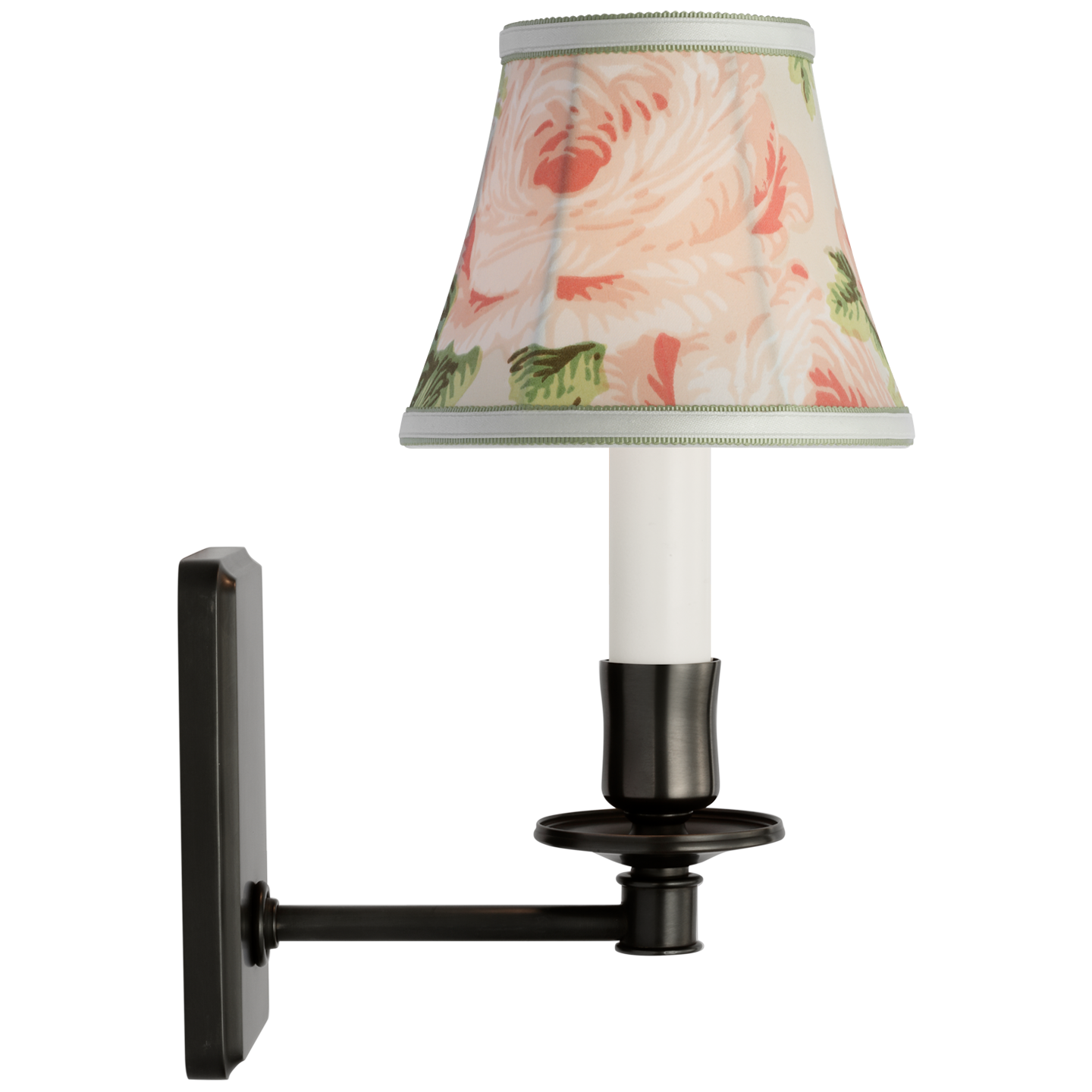 Tara 11" Sconce | Bronze | Schumacher Blush Salisbury Chintz Bell Empire Shade