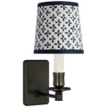 Tara 12" Sconce | Bronze | Schumacher Blue Emerson Empire Shade