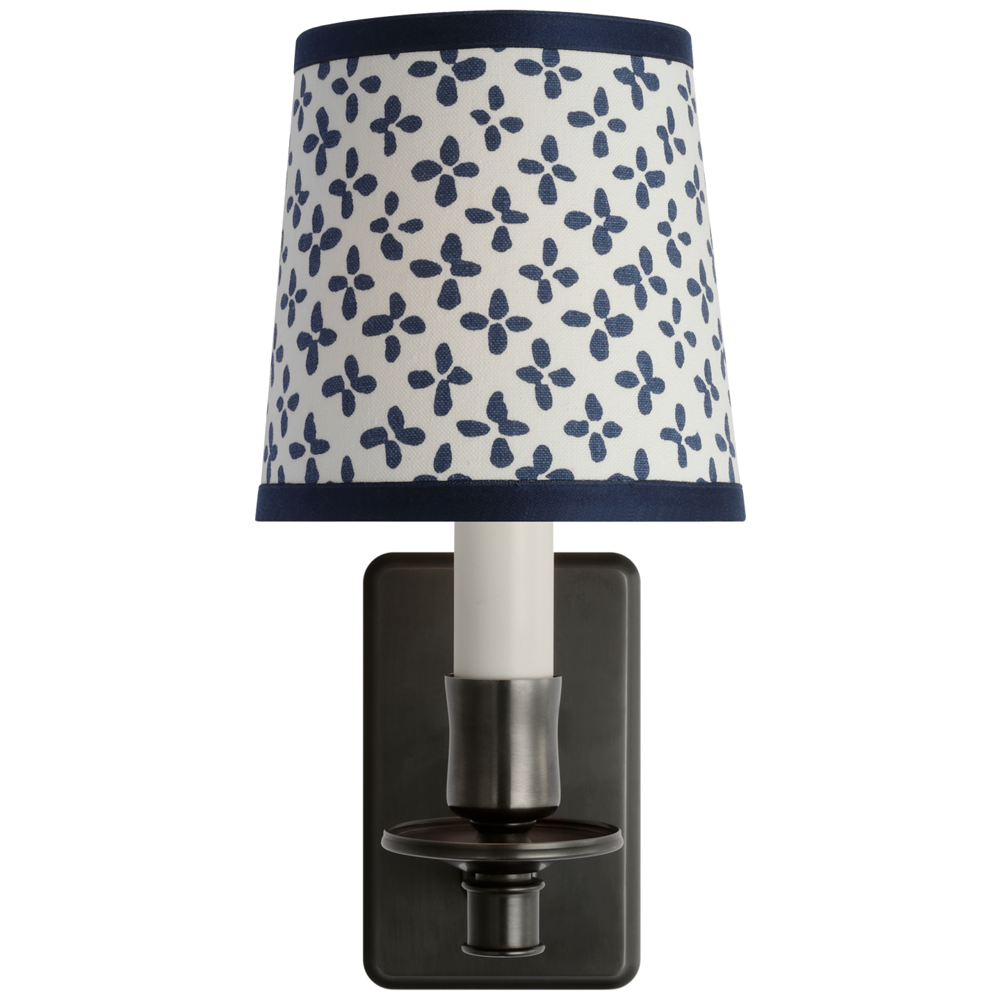 Tara 12" Sconce | Bronze | Schumacher Blue Emerson Empire Shade