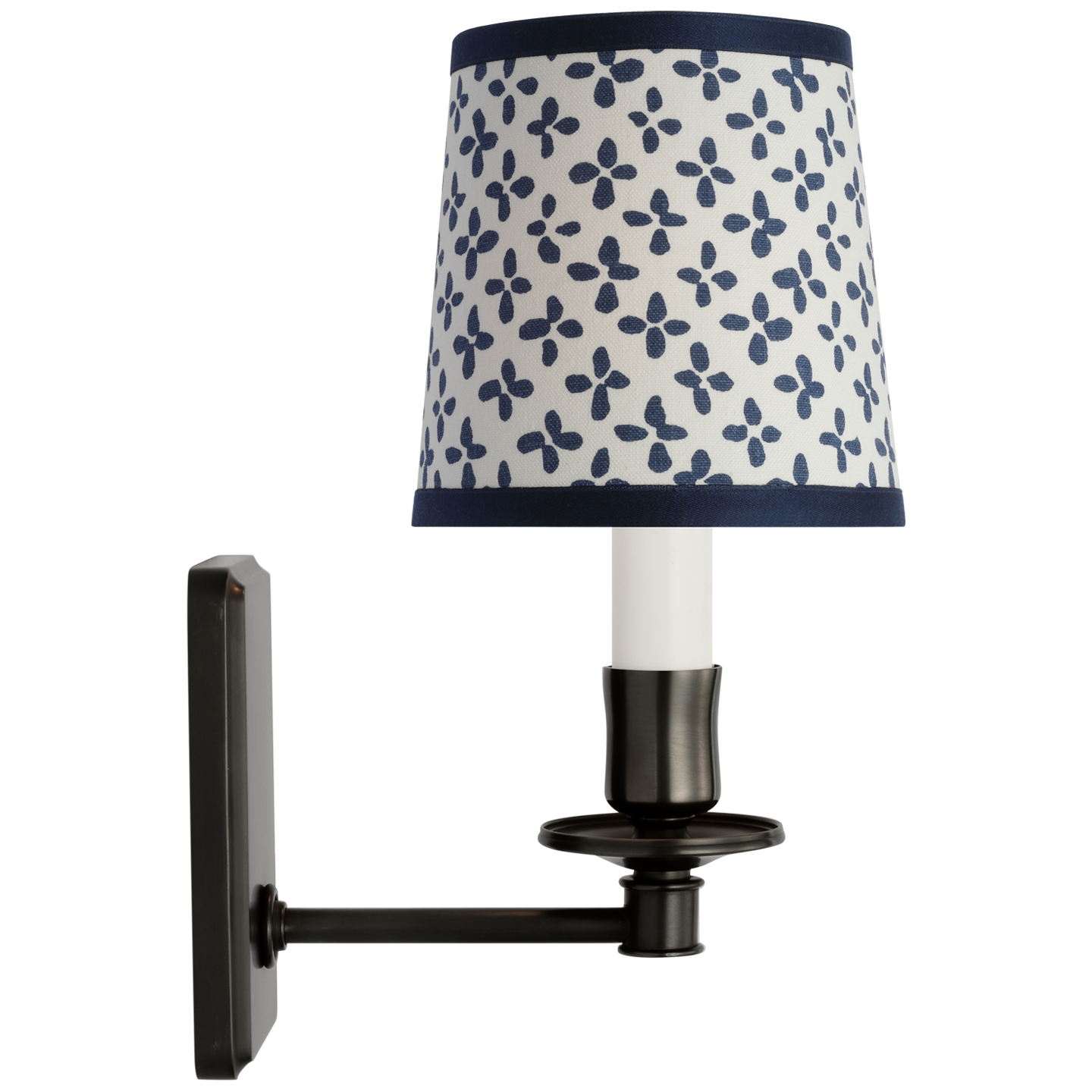 Tara 12" Sconce | Bronze | Schumacher Blue Emerson Empire Shade