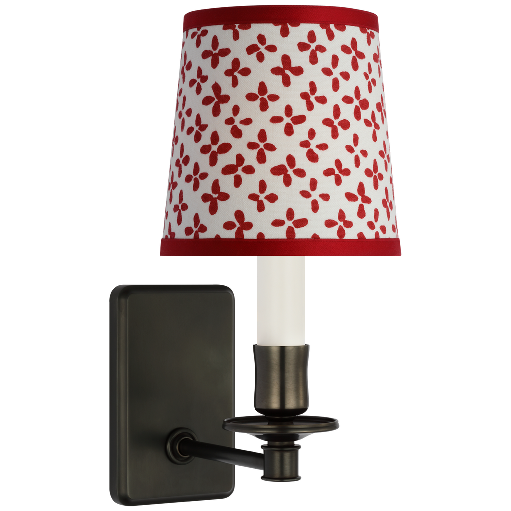 Tara 12" Sconce | Bronze | Schumacher Red Emerson Empire Shade