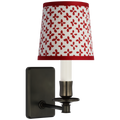 Tara 12" Sconce | Bronze | Schumacher Red Emerson Empire Shade