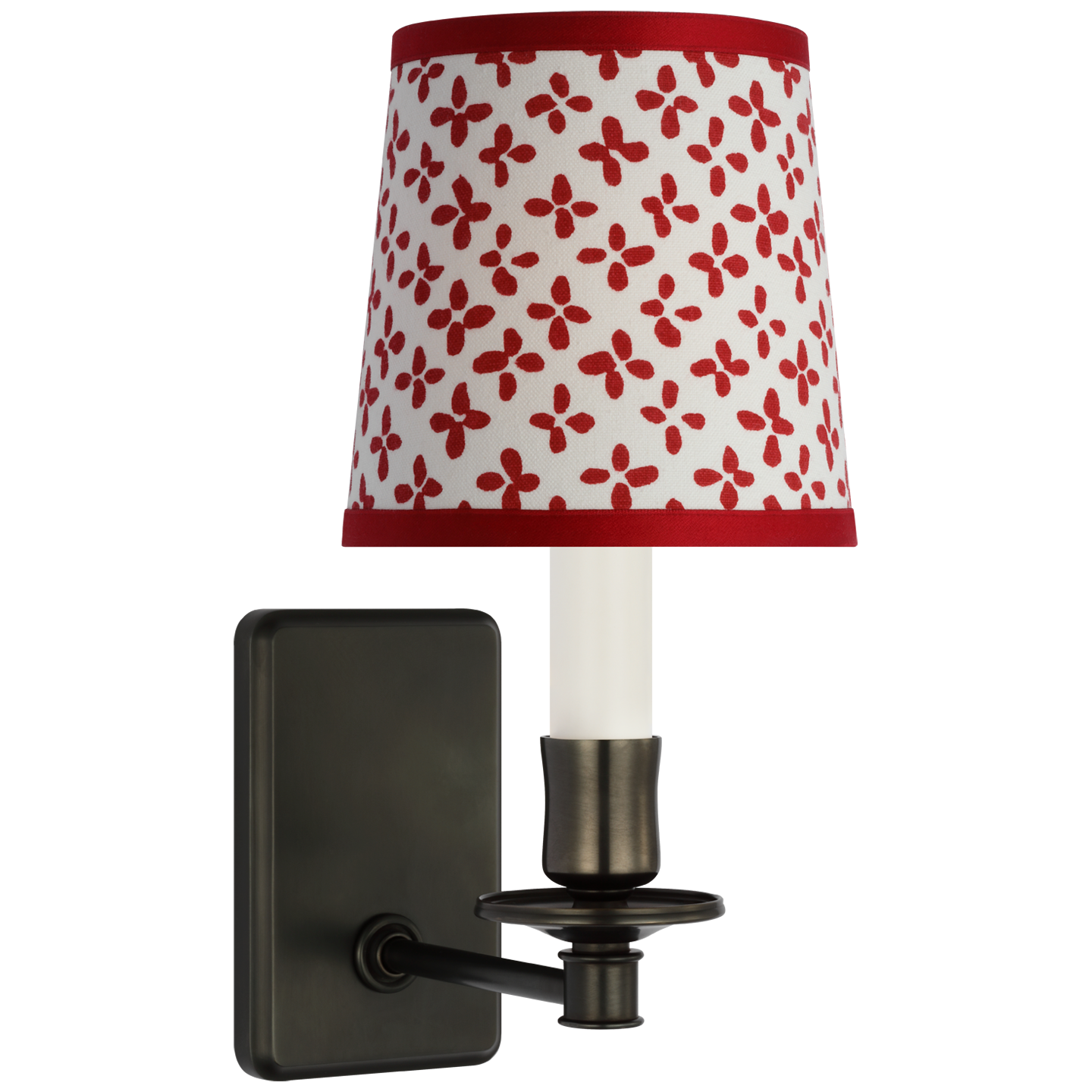 Tara 12" Sconce | Bronze | Schumacher Red Emerson Empire Shade