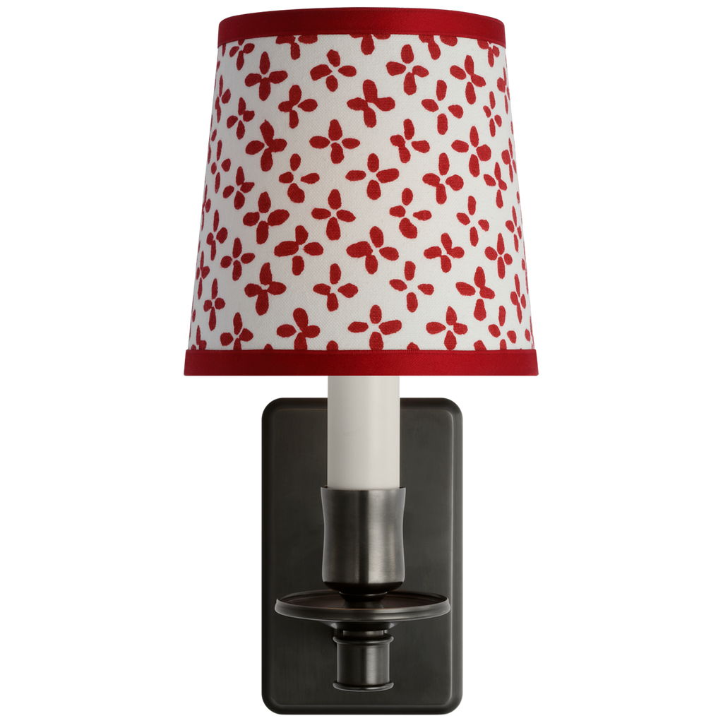 Tara 12" Sconce | Bronze | Schumacher Red Emerson Empire Shade