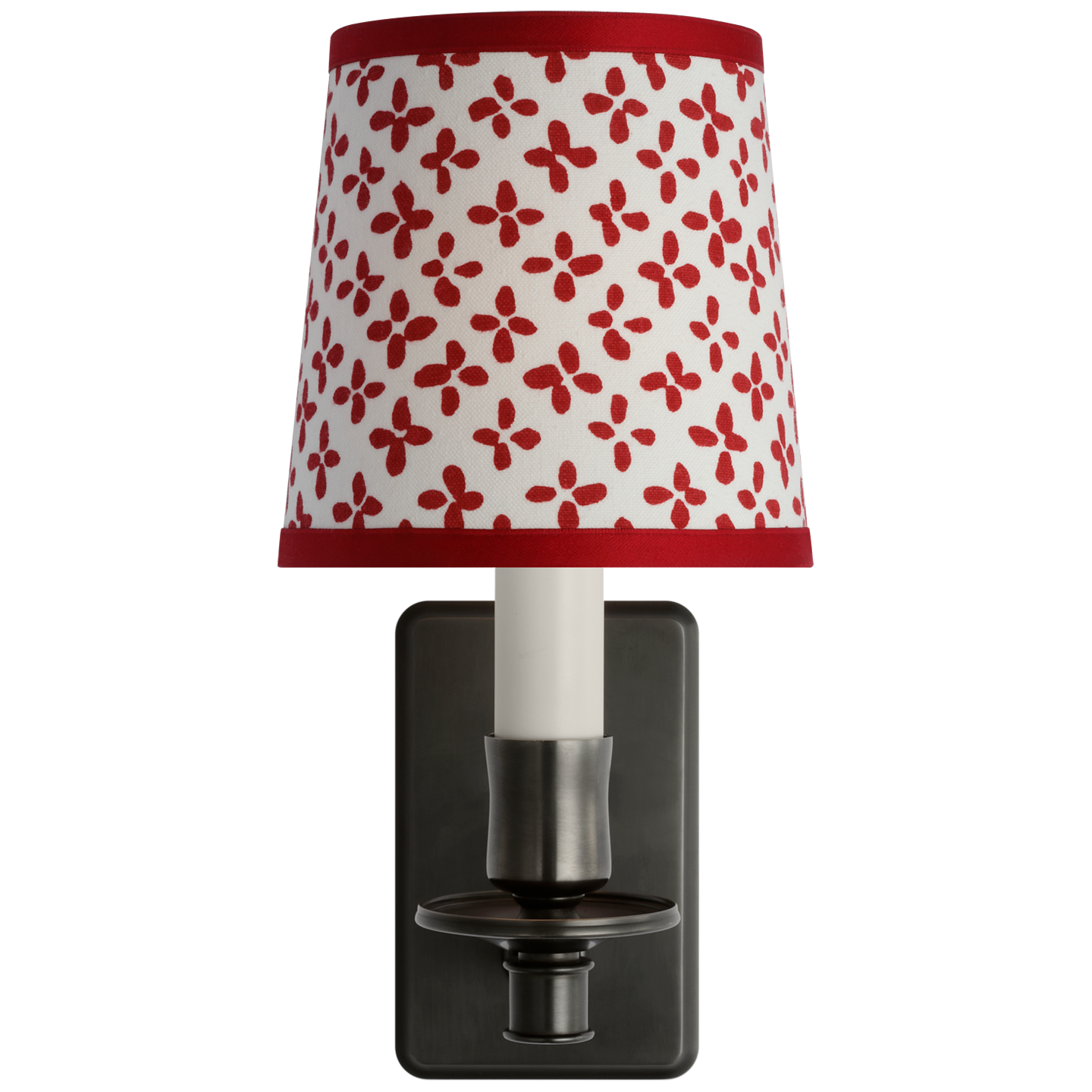 Tara 12" Sconce | Bronze | Schumacher Red Emerson Empire Shade