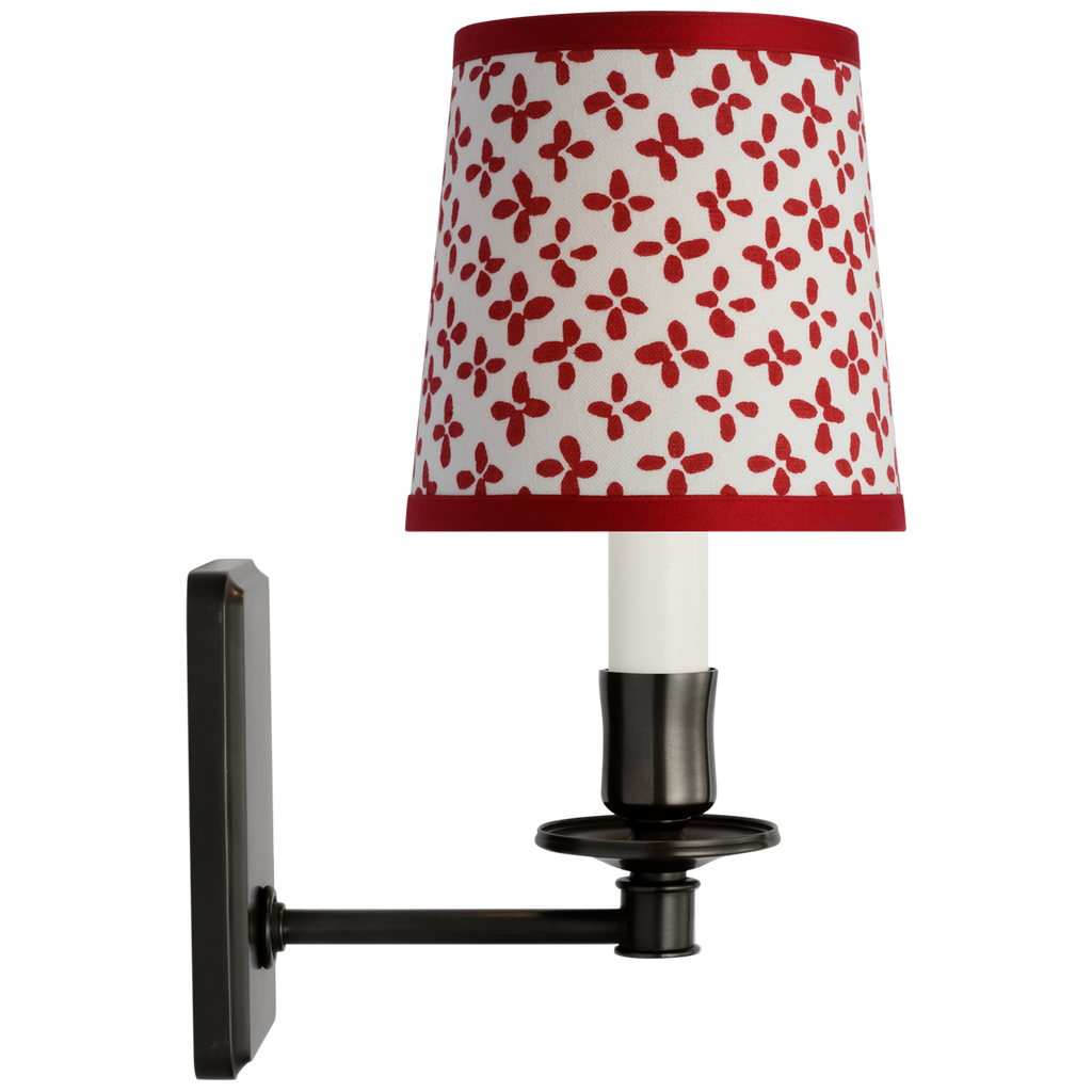 Tara 12" Sconce | Bronze | Schumacher Red Emerson Empire Shade