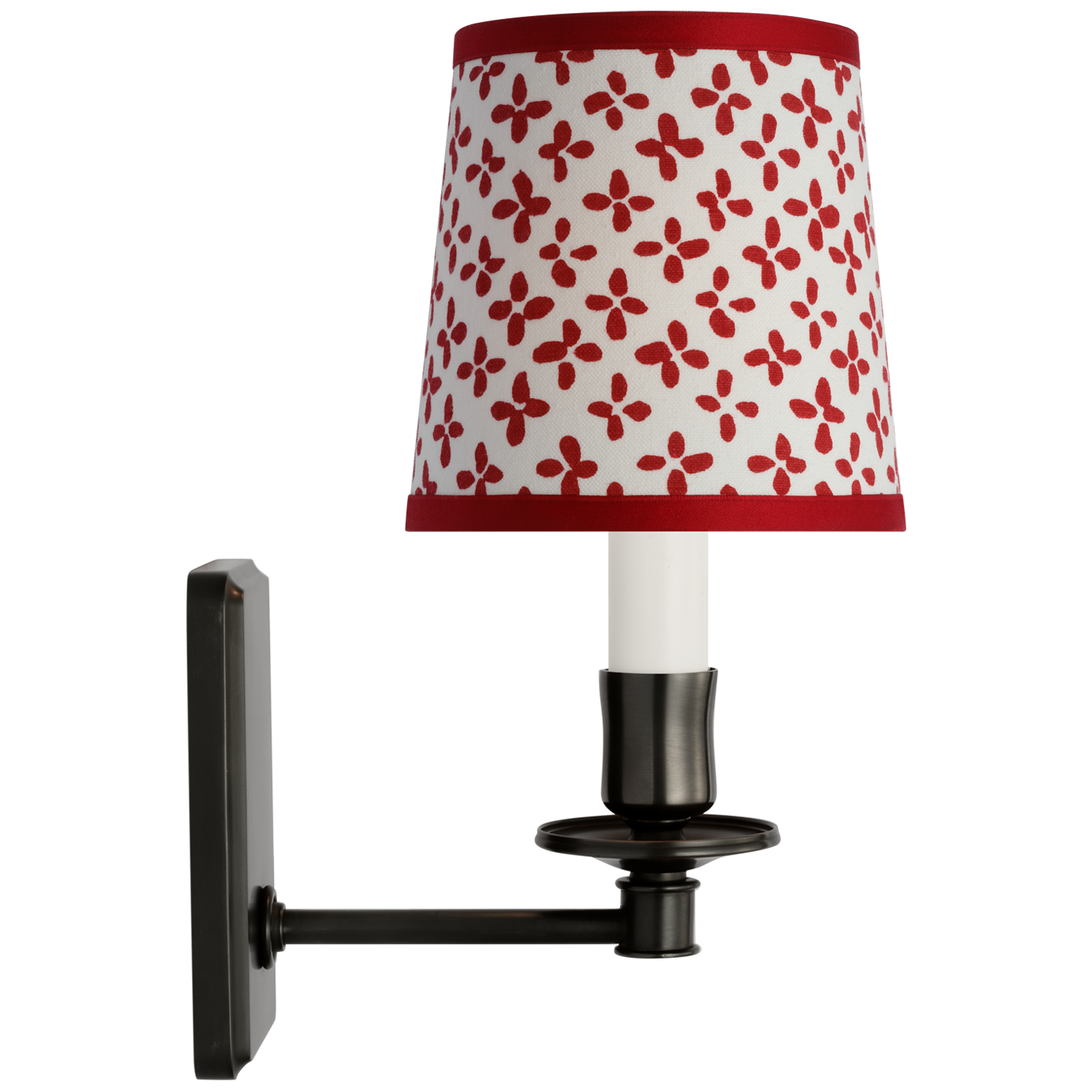 Tara 12" Sconce | Bronze | Schumacher Red Emerson Empire Shade