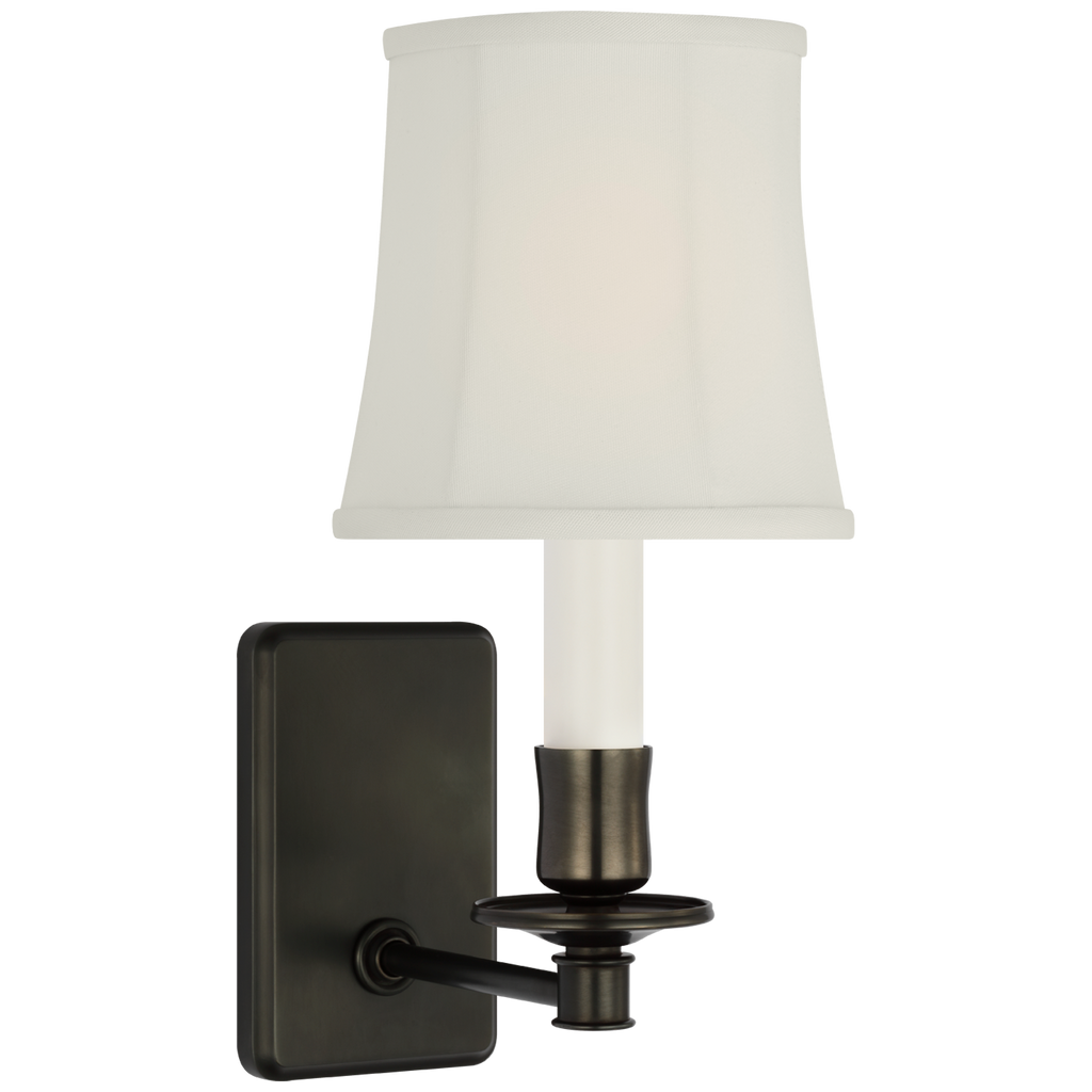 Tara 12" Sconce | Bronze | Silk Soft Empire Shade