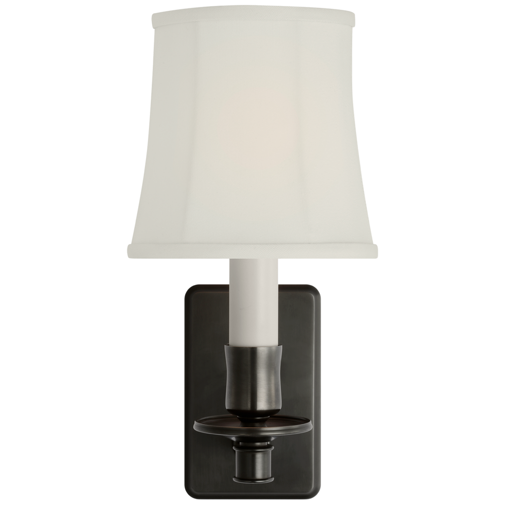 Tara 12" Sconce | Bronze | Silk Soft Empire Shade