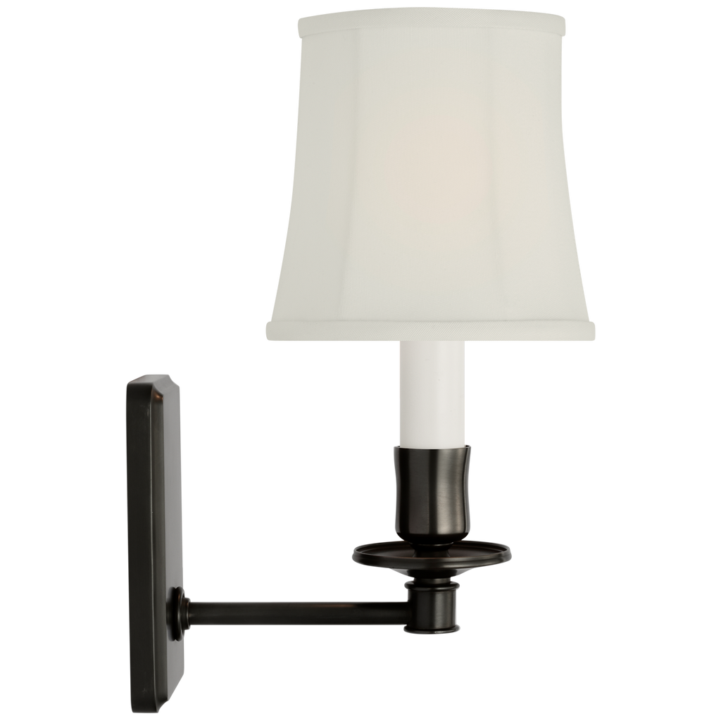 Tara 12" Sconce | Bronze | Silk Soft Empire Shade