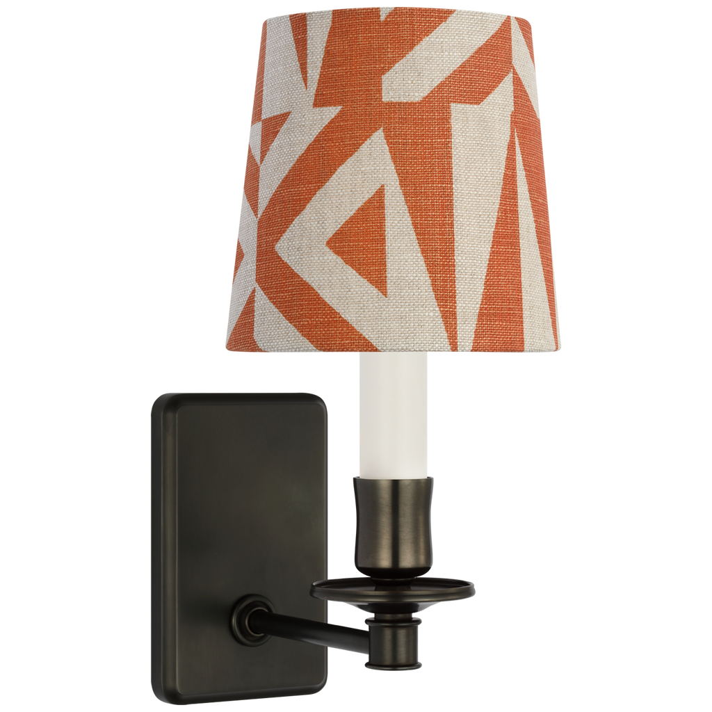 Tara 12" Sconce | Bronze | Schumacher Brick Amero Empire Shade