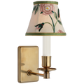 Tara 11" Sconce | Hand-Rubbed Antique Brass | Schumacher Royal Silk Bell Empire Shade