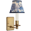 Tara 11" Sconce | Hand-Rubbed Antique Brass | Schumacher Marine Exotic Butterfly Bell Empire Shade
