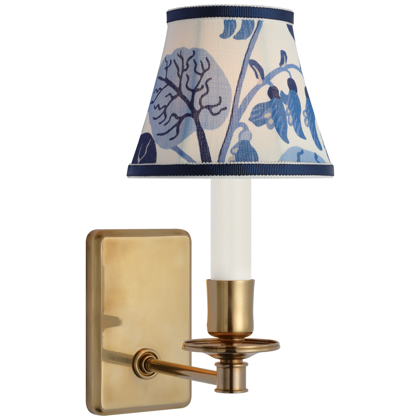 Tara 11" Sconce | Hand-Rubbed Antique Brass | Schumacher Marine Exotic Butterfly Bell Empire Shade