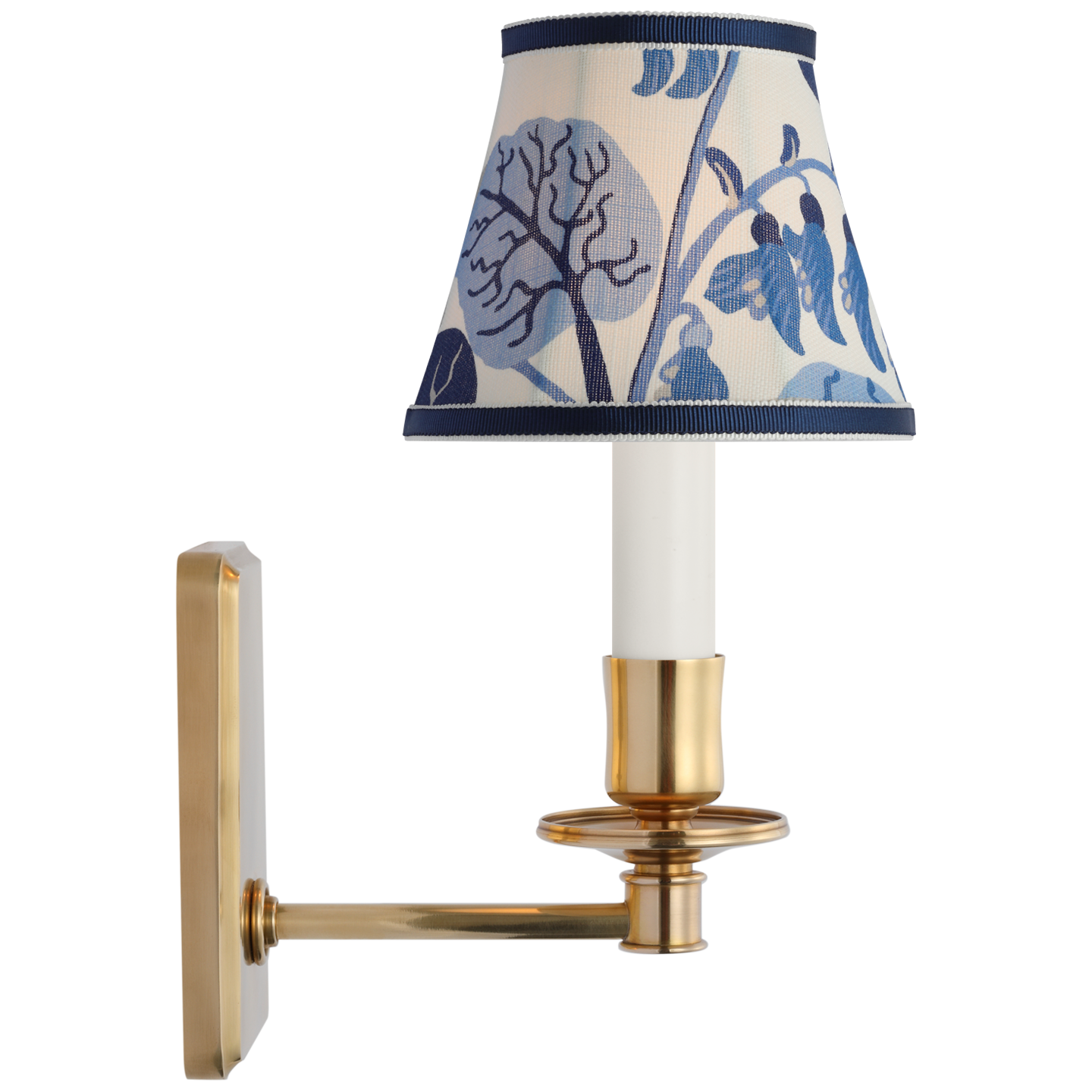 Tara 11" Sconce | Hand-Rubbed Antique Brass | Schumacher Marine Exotic Butterfly Bell Empire Shade