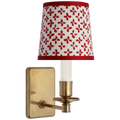 Tara 12" Sconce | Hand-Rubbed Antique Brass | Schumacher Red Emerson Empire Shade