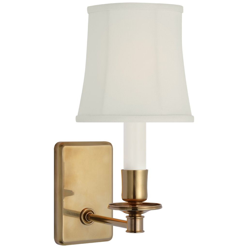 Tara 12" Sconce | Hand-Rubbed Antique Brass | 5 | 4" x 5" x 5" Silk