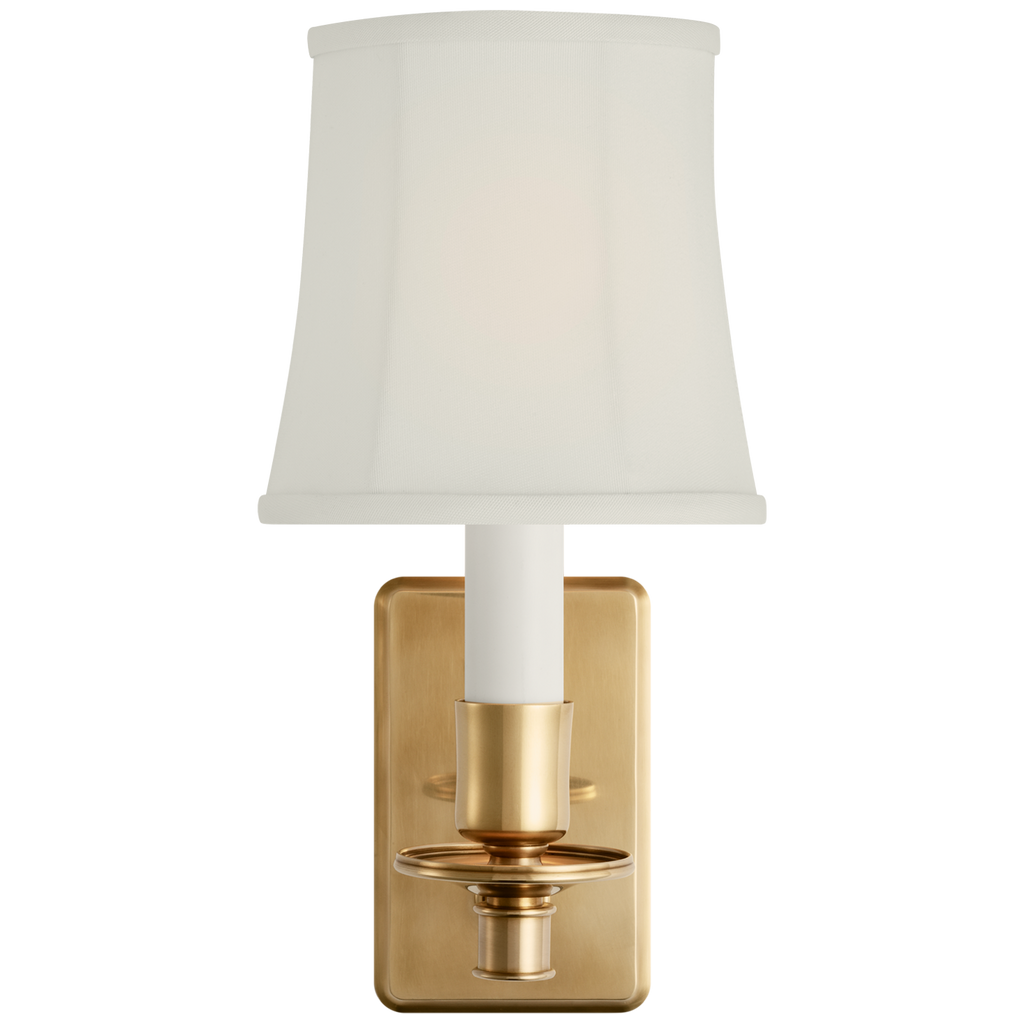 Tara 12" Sconce | Hand-Rubbed Antique Brass | 5 | 4" x 5" x 5" Silk