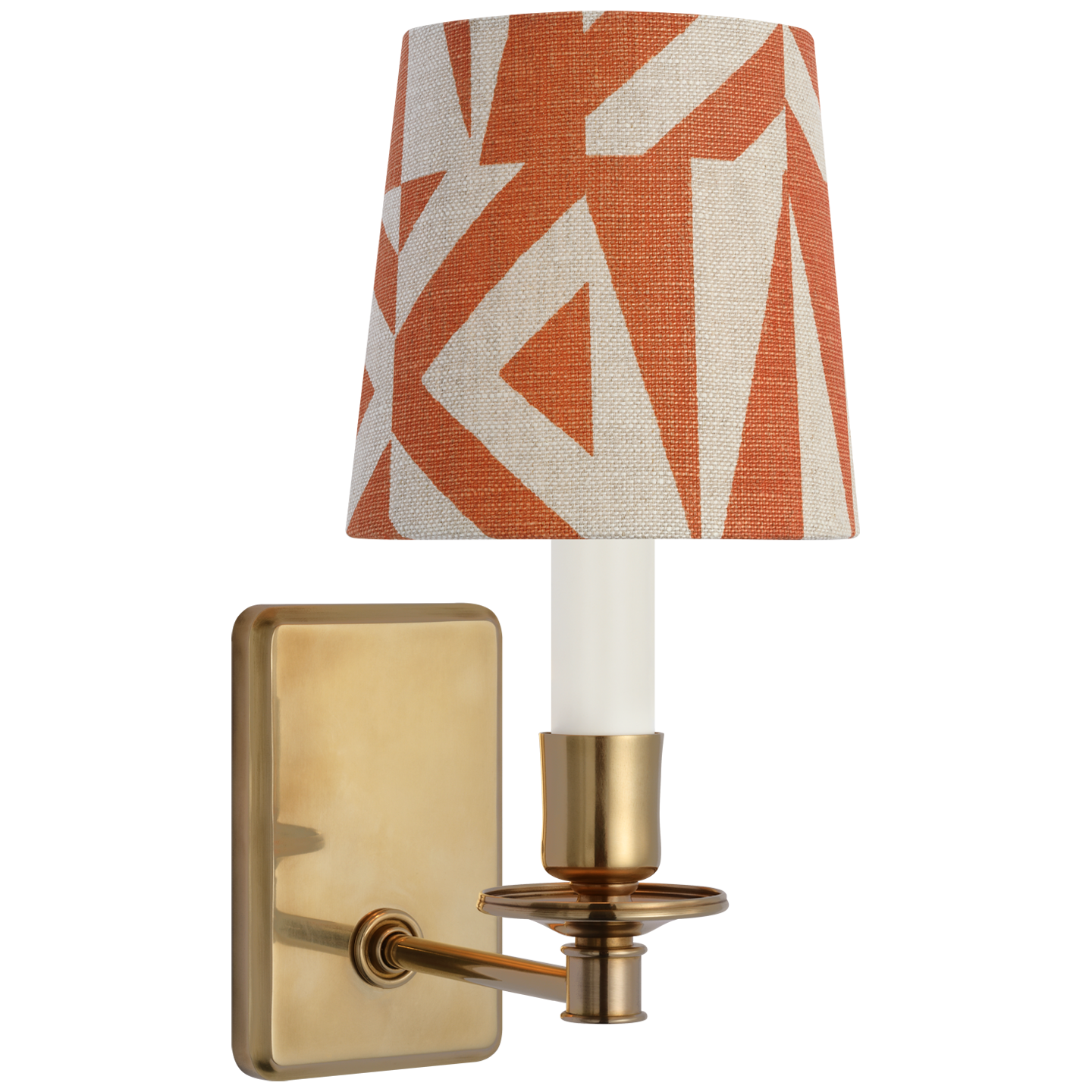 Tara 12" Sconce | Hand-Rubbed Antique Brass | Schumacher Brick Amero Empire Shade