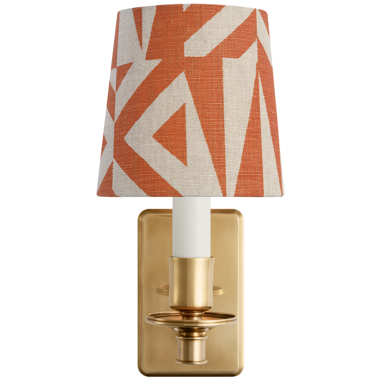 Tara 12" Sconce | Hand-Rubbed Antique Brass | Schumacher Brick Amero Empire Shade