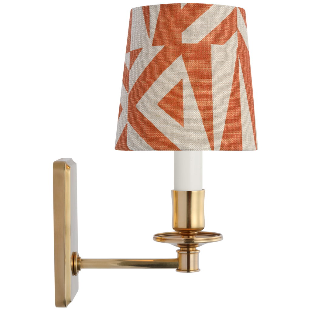 Tara 12" Sconce | Hand-Rubbed Antique Brass | Schumacher Brick Amero Empire Shade