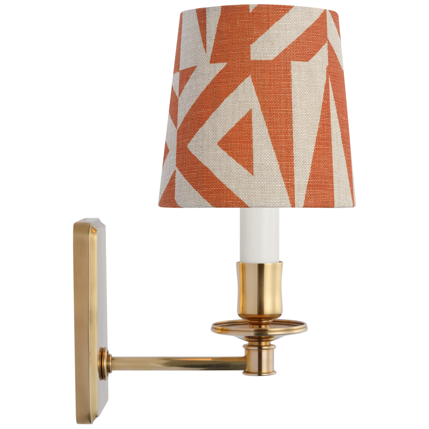 Tara 12" Sconce | Hand-Rubbed Antique Brass | Schumacher Brick Amero Empire Shade