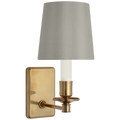 Tara 12" Sconce | Hand-Rubbed Antique Brass | 5 | 5" Mist Silk Empire Shade