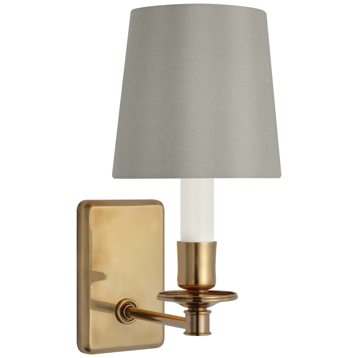 Tara 12" Sconce | Hand-Rubbed Antique Brass | 5 | 5" Mist Silk Empire Shade