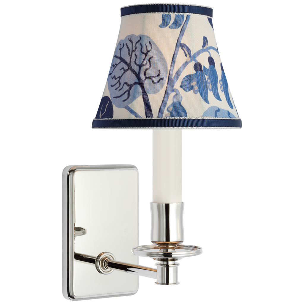 Tara 11" Sconce | Polished Nickel | Schumacher Marine Exotic Butterfly Bell Empire Shade