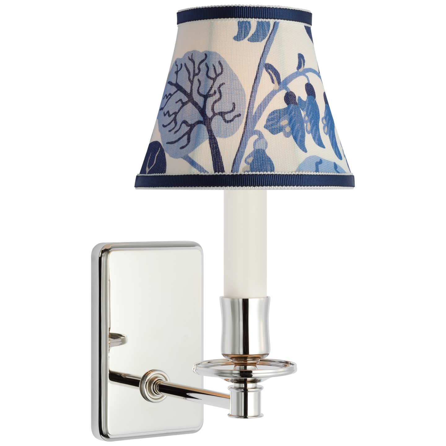 Tara 11" Sconce | Polished Nickel | Schumacher Marine Exotic Butterfly Bell Empire Shade