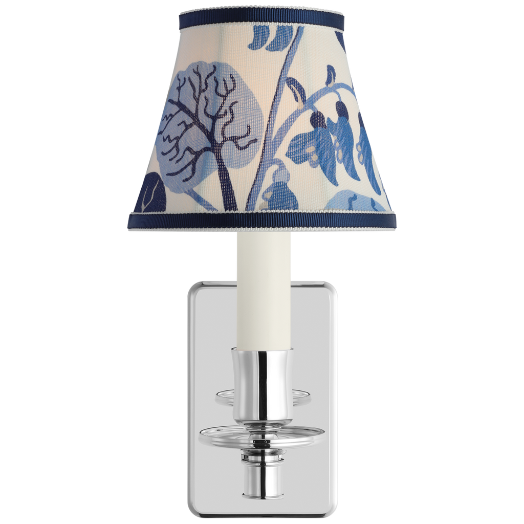 Tara 11" Sconce | Polished Nickel | Schumacher Marine Exotic Butterfly Bell Empire Shade