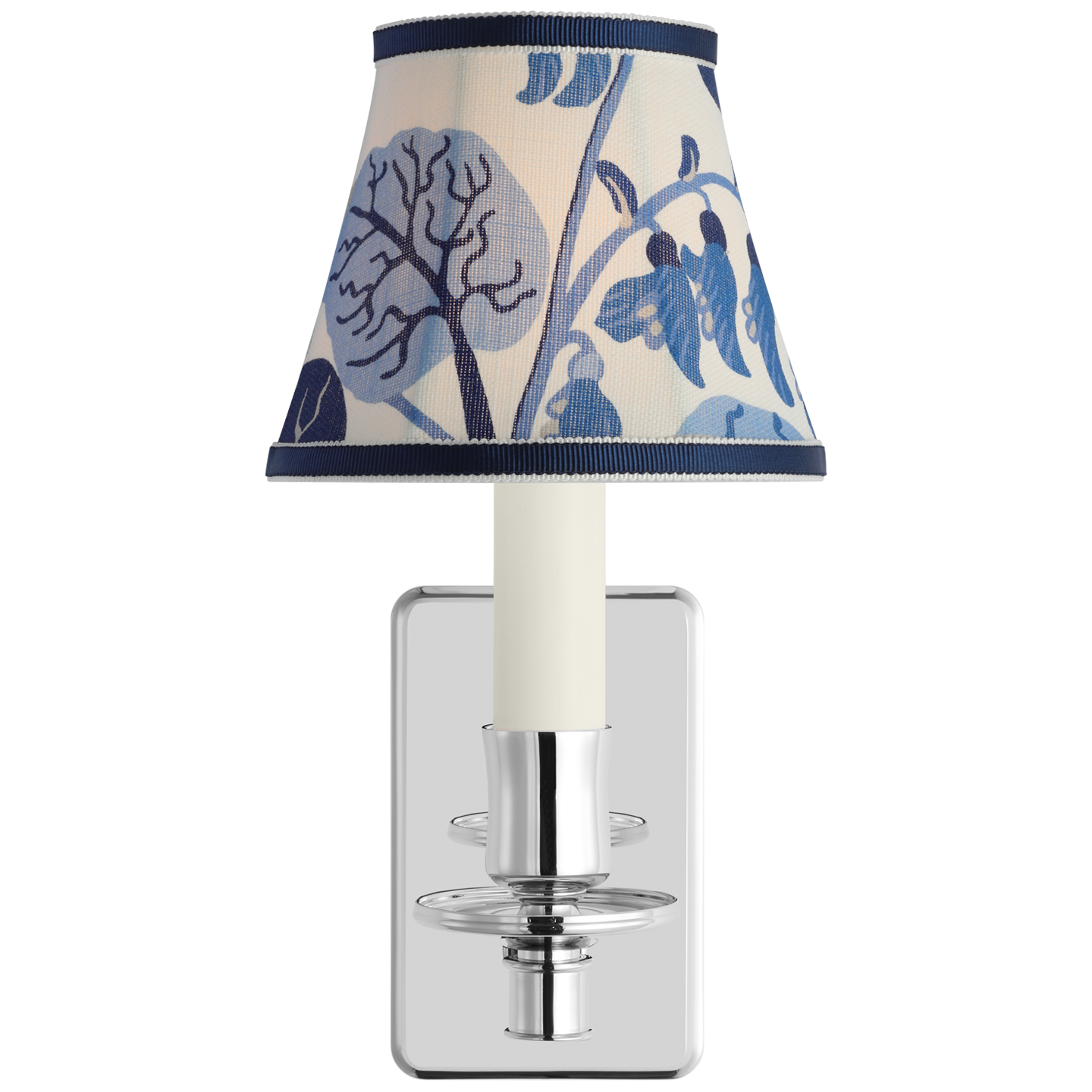 Tara 11" Sconce | Polished Nickel | Schumacher Marine Exotic Butterfly Bell Empire Shade