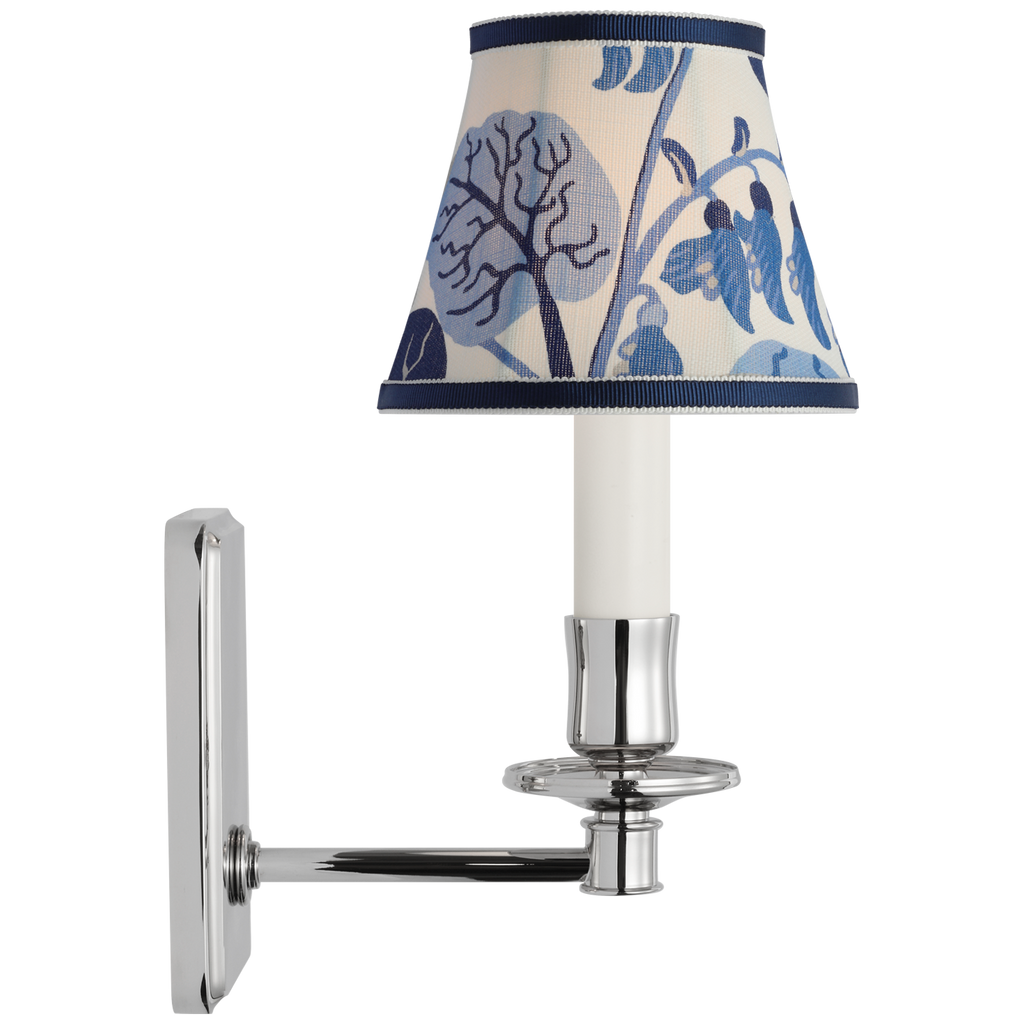 Tara 11" Sconce | Polished Nickel | Schumacher Marine Exotic Butterfly Bell Empire Shade