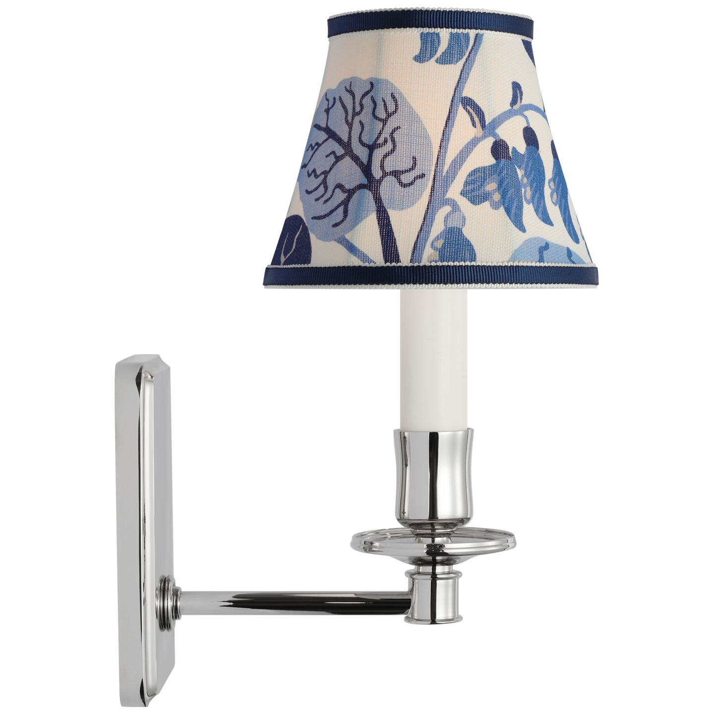 Tara 11" Sconce | Polished Nickel | Schumacher Marine Exotic Butterfly Bell Empire Shade