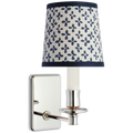 Tara 12" Sconce | Polished Nickel | Schumacher Blue Emerson Empire Shade