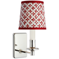 Tara 12" Sconce | Polished Nickel | Schumacher Red Emerson Empire Shade