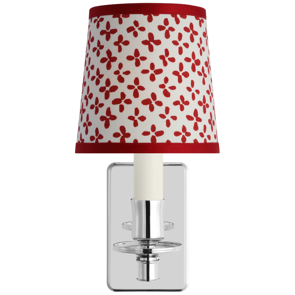 Tara 12" Sconce | Polished Nickel | Schumacher Red Emerson Empire Shade