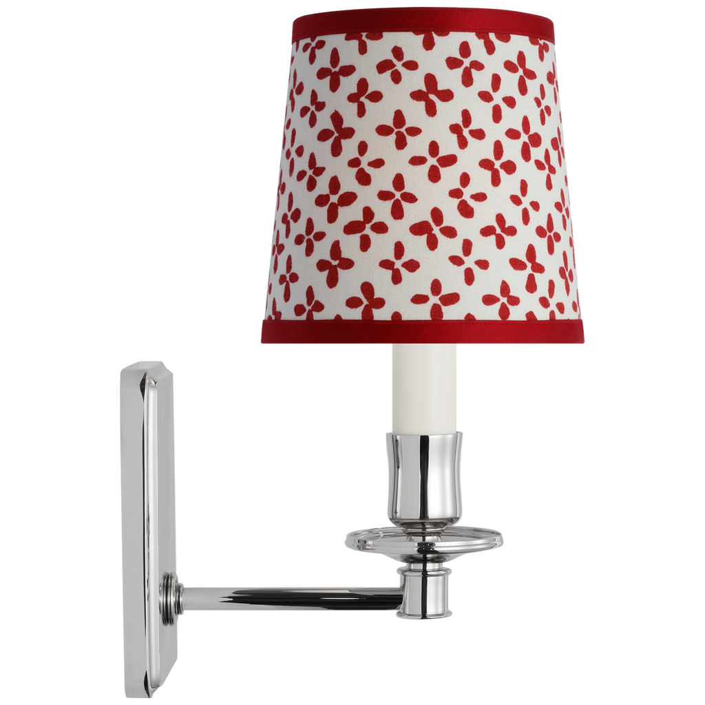 Tara 12" Sconce | Polished Nickel | Schumacher Red Emerson Empire Shade